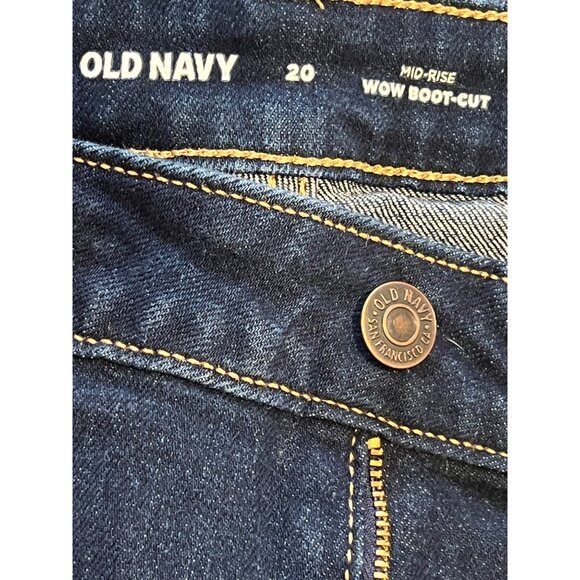 Old Navy Women's Mid-Rise Wow Boot-Cut Jeans Plus Size 20 Dark Rinse Denim - Picture 3 of 14